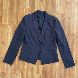 NWOT Ann Taylor Navy Blue Pinstripe Blazer Jacket Size 8